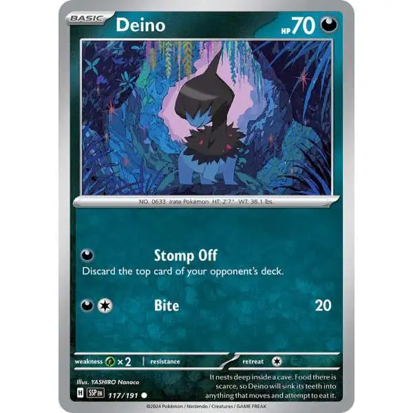 Pokemon Trading Card Game Surging Sparks Common Deino #117