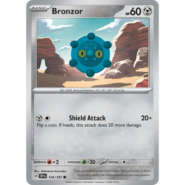 Pokemon Trading Card Game Surging Sparks Common Bronzor #126