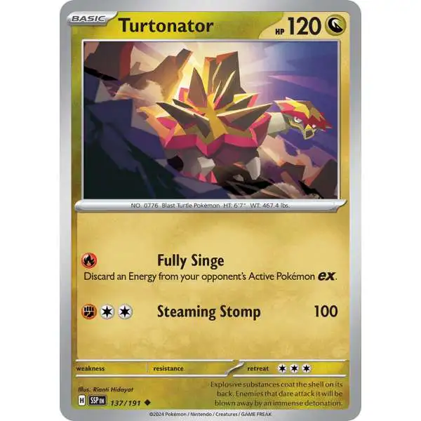 Pokemon Trading Card Game Surging Sparks Uncommon Turtonator #137