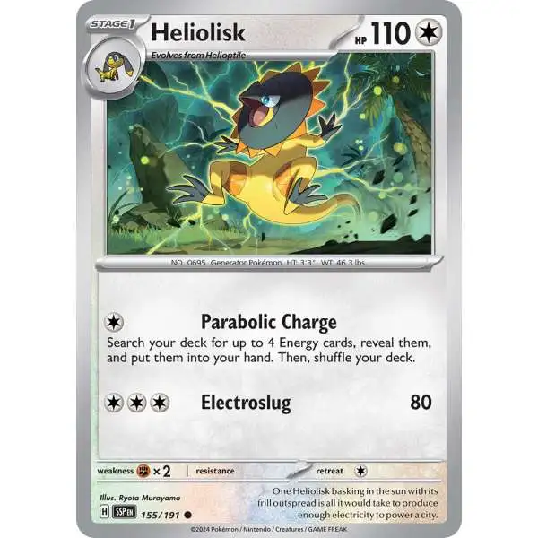 Pokemon Trading Card Game Surging Sparks Common Heliolisk #155