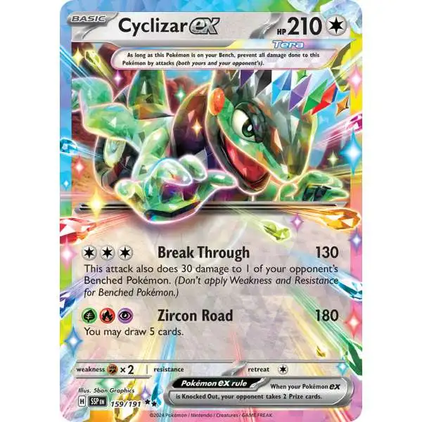 Pokemon Trading Card Game Surging Sparks Double Rare Cyclizar ex #159