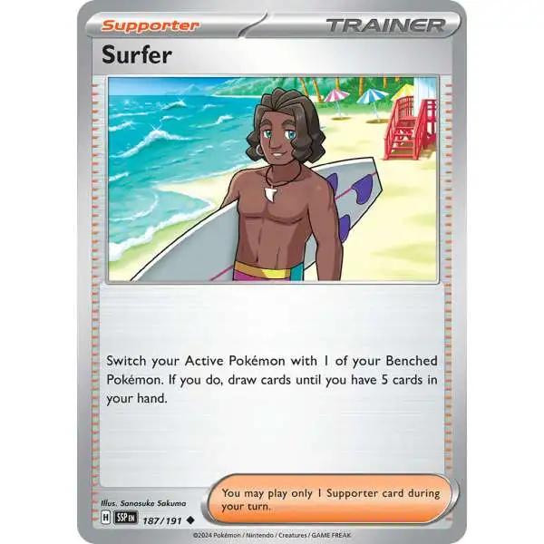Pokemon Trading Card Game Surging Sparks Uncommon Surfer #187