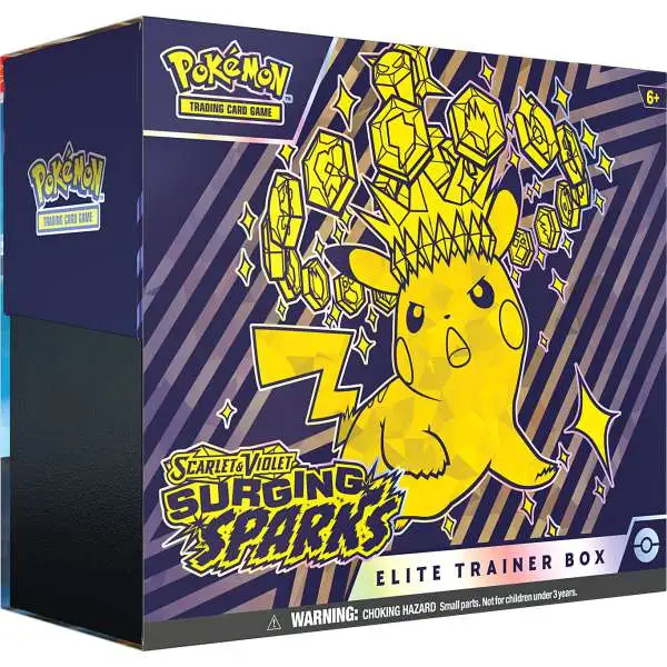 Pokemon Scarlet & Violet Surging Sparks Elite Trainer Box [9 Booster Packs, Foil Promo Card, 65 Card Sleeves & More]
