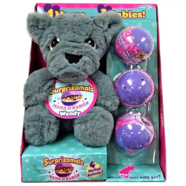 Surprizamals Mama & Babies Wendy Set [Wolf Plush & 3 Mystery Packs, Damaged Package]