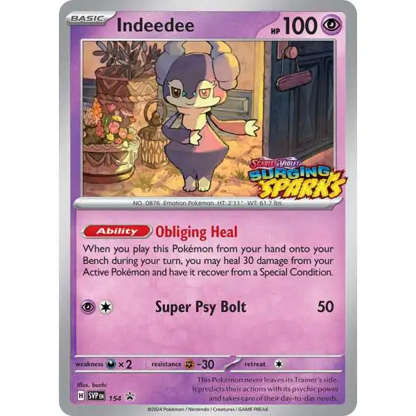 Pokemon Scarlet & Violet Surging Sparks Indeedee Loose Deck SVP154