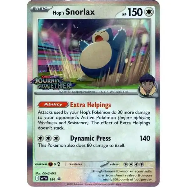 Pokemon Scarlet & Violet Hop's Snorlax Loose Deck SVP184