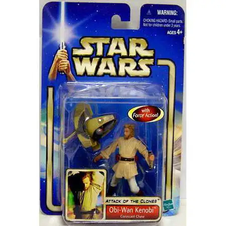Star Wars Attack of the Clones 2002 Collection 2 Obi-Wan Kenobi Action Figure #03 [Coruscant Chase]