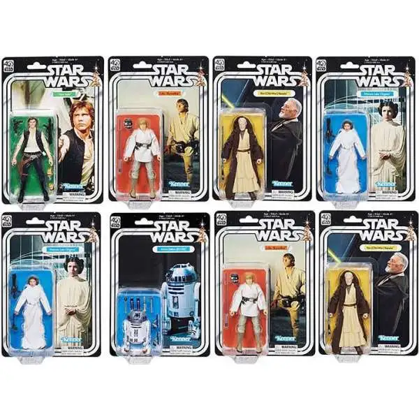 Star Wars Black Series 40th Anniversary Wave 1 Factory Sealed Case of 8 Action Figures Case of 8 Action Figures