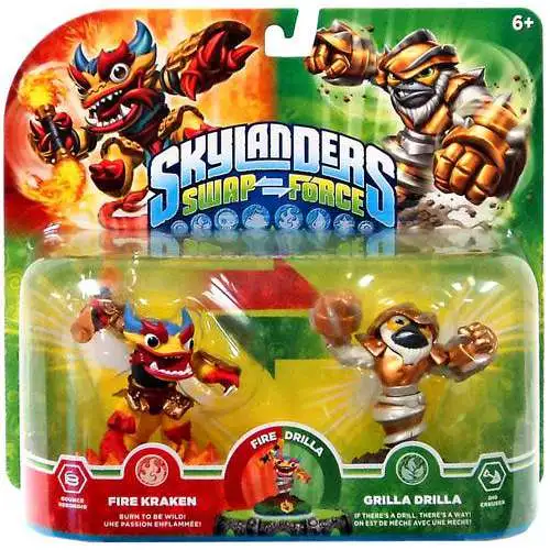 Skylanders Swap Force Swappable Fire Kraken & Grilla Drilla Exclusive Figure 2-Pack [Loose]
