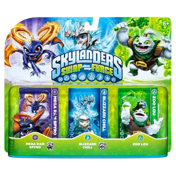 Skylanders Swap Force Mega Ram Spyro, Blizzard Chill & Zoo Lou Figure 3-Pack