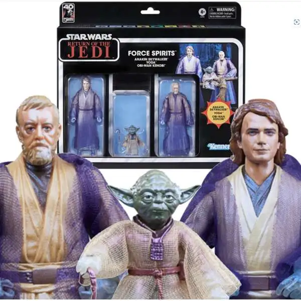 Star Wars Return of the Jedi Black Series Anakin Skywalker, Yoda & Obi-Wan Kenobi Action Figure 3-Pack [Force Spirits] (Pre-Order ships July)
