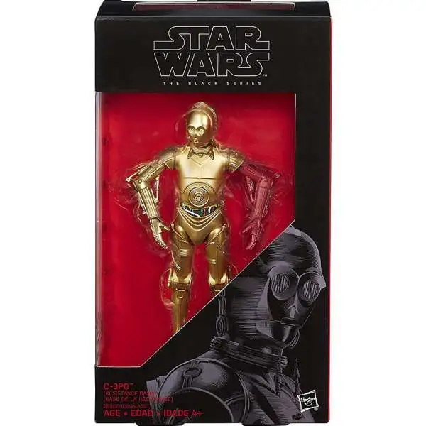 Star Wars The Force Awakens Black Series C-3PO (Resistance Base) Action Figure [1 Red Arm, Damaged Package]