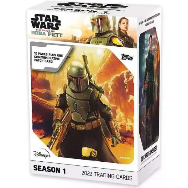 Star Wars Topps 2022 The Book of Boba Fett Season 1 Trading Card BLASTER Box [10 Packs Plus 1 Commemorative Patch Card]