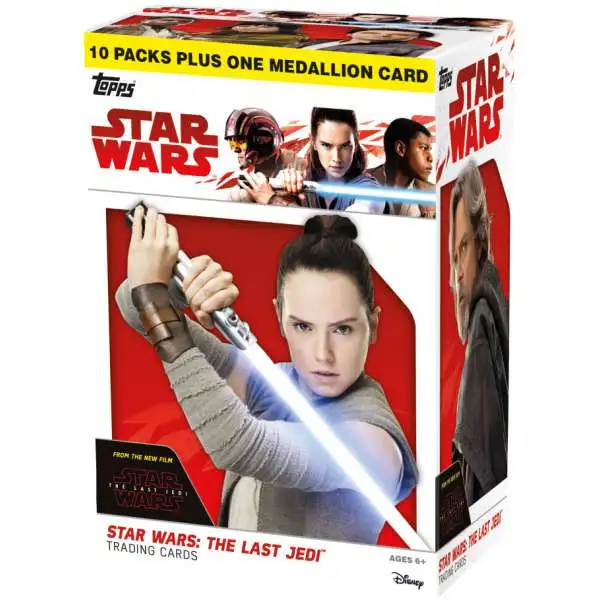 Star Wars Topps 2017 The Last Jedi Trading Card BLASTER Box [10 Packs + 1 Medallion Card]