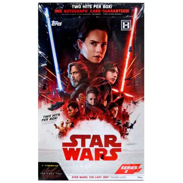 Star Wars Topps Series 2 The Last Jedi Trading Card HOBBY Box [24 Packs, 2 Hits!]