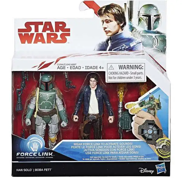 Star Wars The Empire Strikes Back Force Link Han Solo & Boba Fett Action Figure 2-Pack