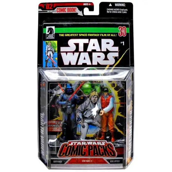 Star Wars A New Hope 2006 Comic Pack Darth Vader & Rebel Fleet Trooper Action Figure 2-Pack