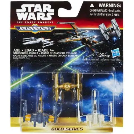 Star Wars The Force Awakens Micro Machines Gold Series Starfighter Assault Vehicle 3-Pack