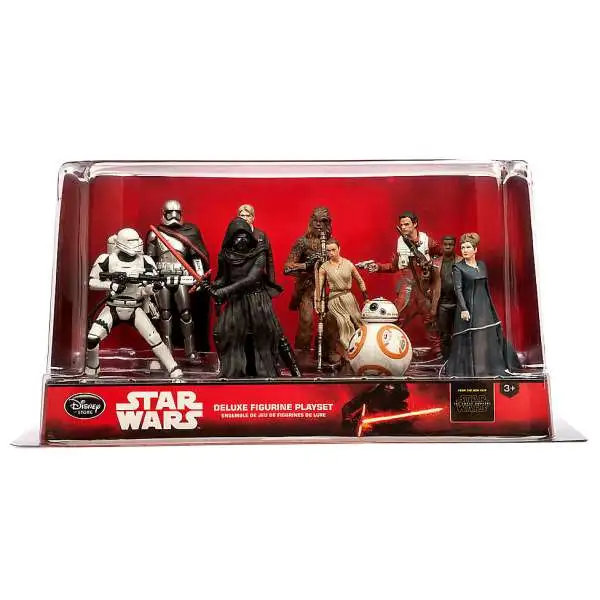 Disney Star Wars The Force Awakens 10-Piece PVC Figure Play Set [Solo, Leia, Dameron, Chewbacca, Flametrooper, Phasma, Ren, Rey, Finn & BB-8 ]