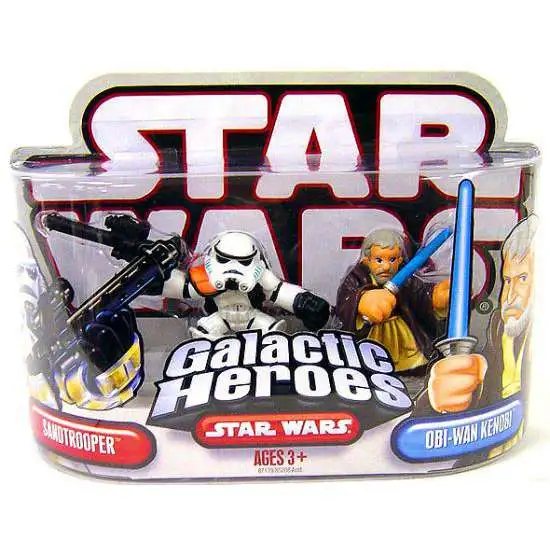 Star Wars A New Hope Galactic Heroes 2007 Sandtrooper & Obi-Wan Kenobi Mini Figure 2-Pack