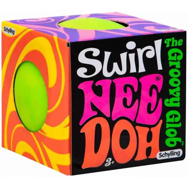 NeeDoh The Groovy Glob Swirl GREEN 2.5 Small Stress Ball