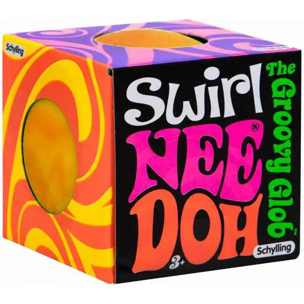 NeeDoh The Groovy Glob Swirl ORANGE 2.5-Inch Small Stress Ball