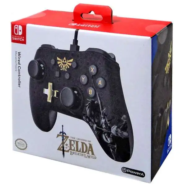 Nintendo Switch Zelda Breath of the Wild Wired Exclusive Video Game Controller [All Black Version]