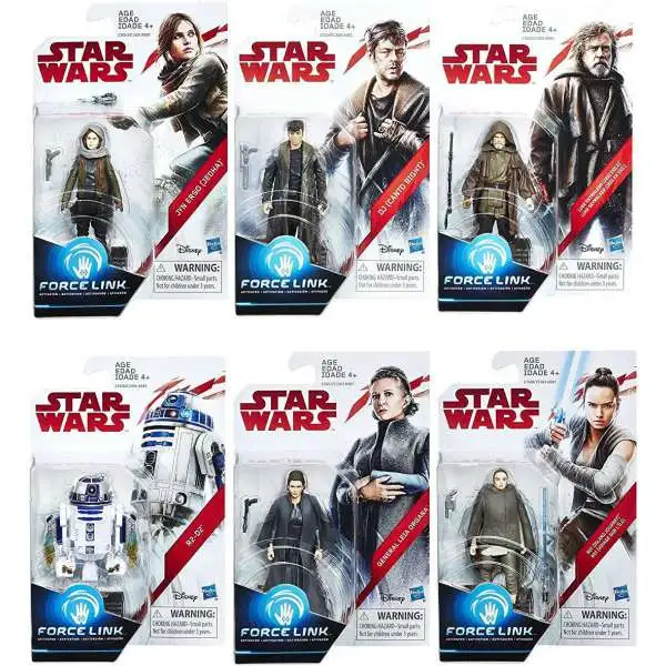 Star Wars The Last Jedi Force Link Orange Series Wave 2 Set of 6 Action Figures