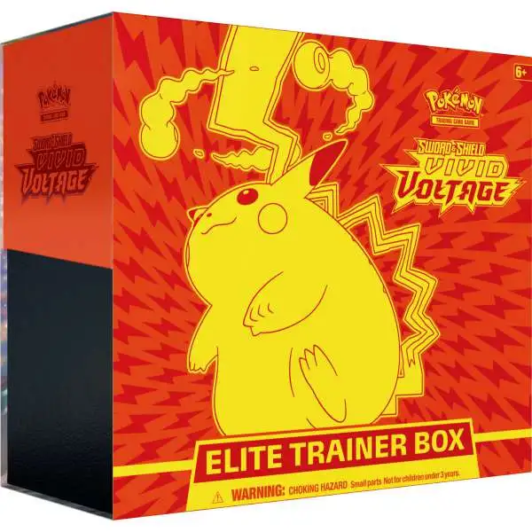 Pokemon Sword & Shield Vivid Voltage Gigantamax Pikachu Elite Trainer Box [8 Booster Packs, 65 Card Sleeves, 45 Energy Cards & More]