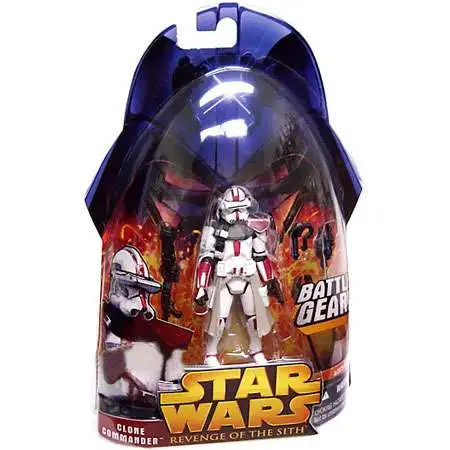 Star Wars Revenge of the Sith 2005 Red Clone Commander Action Figure #33 [Battle Gear]