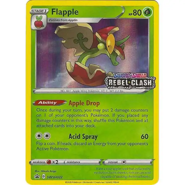 Pokemon Rebel Clash Flapple Loose Deck SWSH022