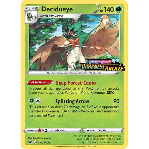 Pokemon Sword & Shield Darkness Ablaze Decidueye Loose Deck SWSH035