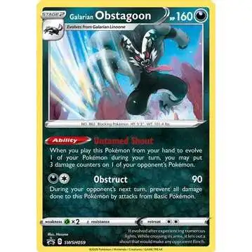 Pokemon Trading Card Game Sword & Shield Holo Rare Galarian Obstagoon SWSH059 [Cosmos Holo]
