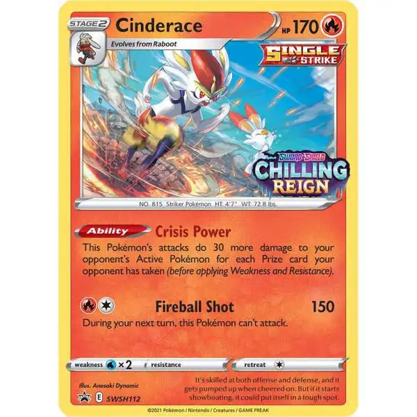 Pokemon Chilling Reign Cinderace Loose Deck SWSH112