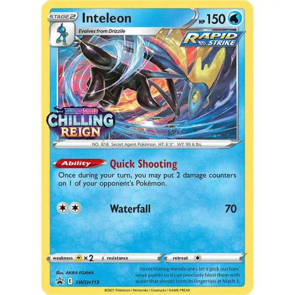 Pokemon Chilling Reign Inteleon Loose Deck SWSH113