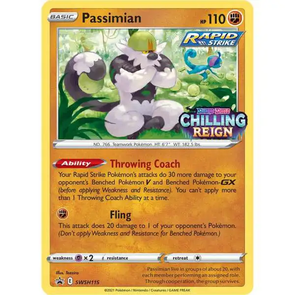 Pokemon Chilling Reign Passimian Loose Deck SWSH115