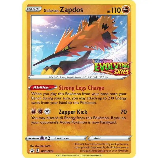 Pokemon Evolving Skies Galarian Zapdos Loose Deck SWSH124