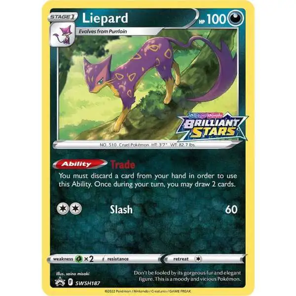 Pokemon Brilliant Stars Liepard Loose Deck SWSH187 [40 Cards]