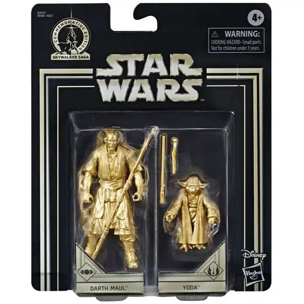 Star Wars The Phantom Menace Skywalker Saga Darth Maul & Yoda Action Figure 2-Pack [Gold Figures]
