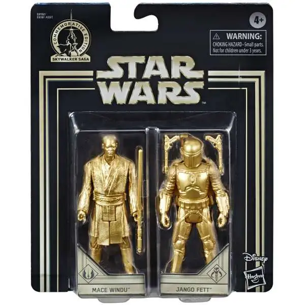 Star Wars The Empire Strikes Back Skywalker Saga Mace Windu & Jango Fett Action Figure 2-Pack [Gold Figures]