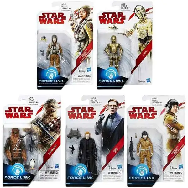 Star Wars The Last Jedi Force Link Teal Series Wave 1 Set of 5 Action Figures