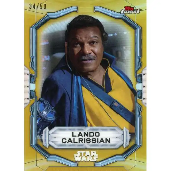 Star Wars 2022 Topps Finest Gold Refractor 34/50 Lando Calrissian #59