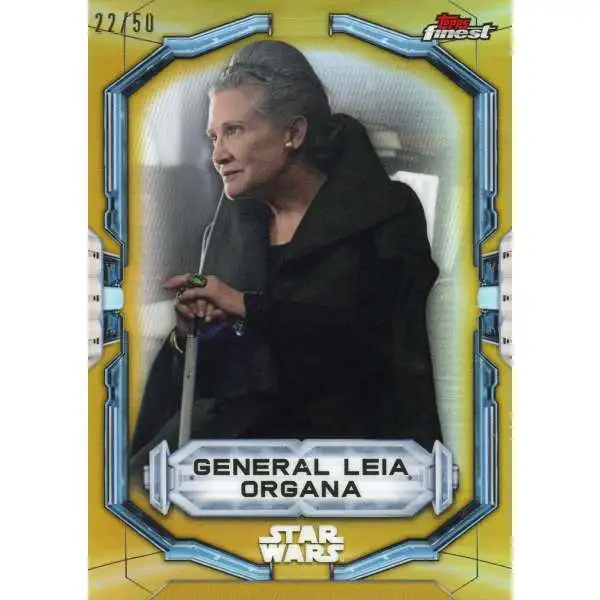Star Wars 2022 Topps Finest Gold Refractor 22/50 General Leia Organa #114