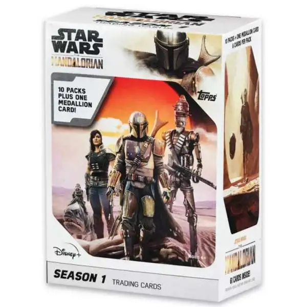 Star Wars Topps The Mandalorian Season 1 Trading Card BLASTER Box [10 Packs + 1 Medallion Card]