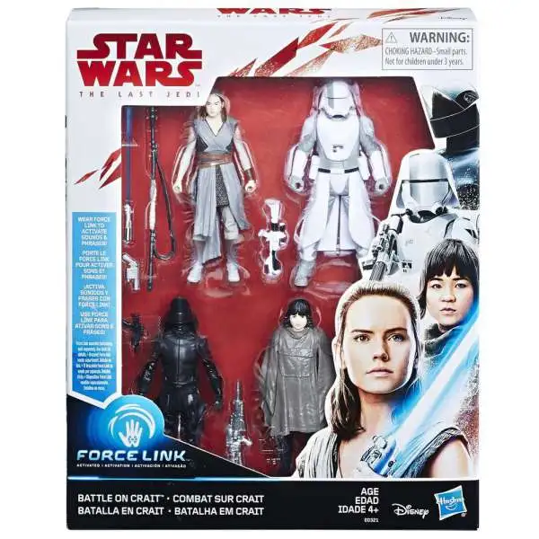 Star Wars The Last Jedi Battle on Crait Action Figure 4-Pack [Rey, Rose, First Order Snowtrooper & First Order Gunner]