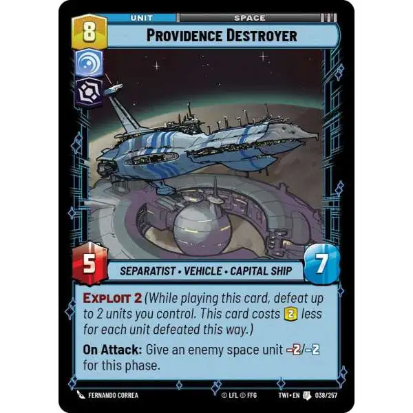 Star Wars: Unlimited Trading Card Game Twilight of the Republic Uncommon Providence Destroyer #038