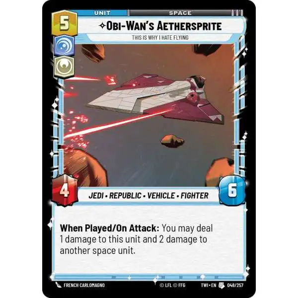 Star Wars: Unlimited Trading Card Game Twilight of the Republic Uncommon Obi-Wans Aethersprite - This is Why I Hate Flying #048