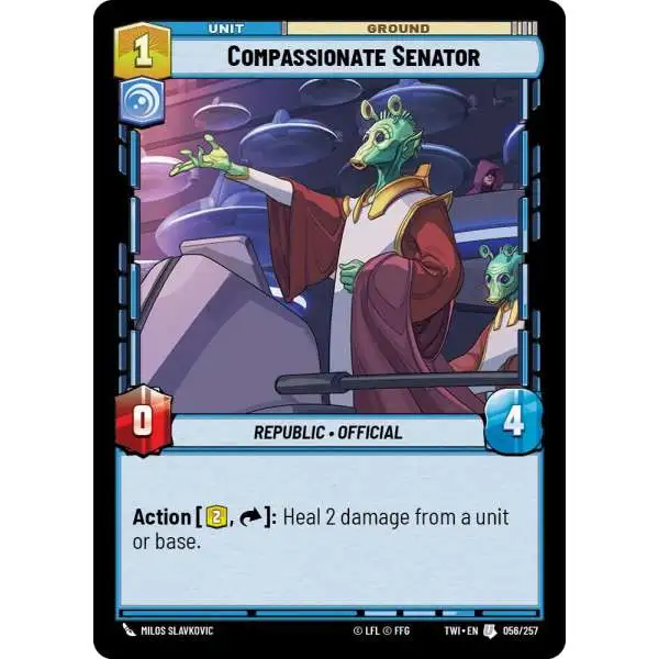 Star Wars: Unlimited Trading Card Game Twilight of the Republic Uncommon Compassionate Senator #056