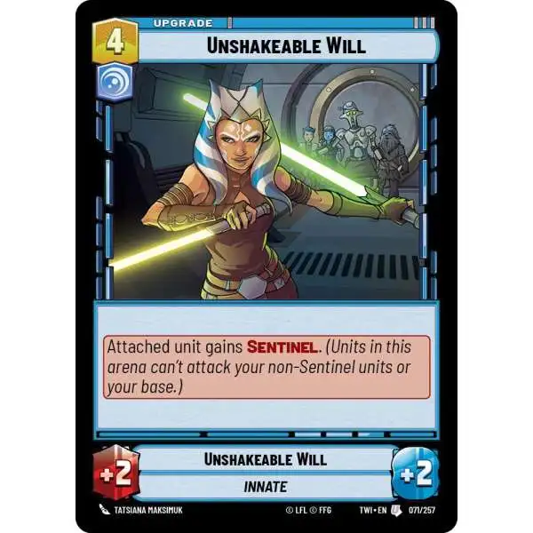 Star Wars: Unlimited Trading Card Game Twilight of the Republic Uncommon Unshakeable Will #071