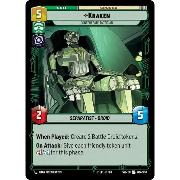 Star Wars: Unlimited Trading Card Game Twilight of the Republic Uncommon Kraken - Confederate Tactician #084